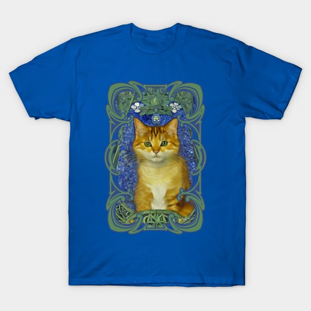 Portrait of a Cute Kitten in Vintage Tiffany Style Stained Glass T-Shirt by Sandy Richter Art & Designs